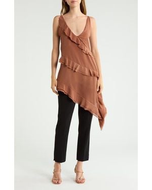 Vigoss Asymmetrical Ruffle Trim Camisole - Multicolor