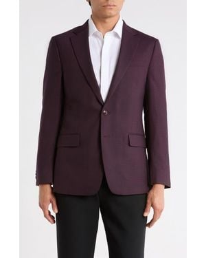 Original Penguin Notch Lapel Wool Blend Blazer - Purple