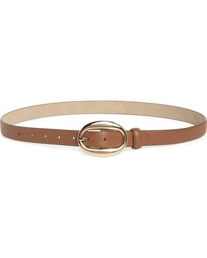 BCBGMAXAZRIA Oval Center Bar Buckle Belt - Brown