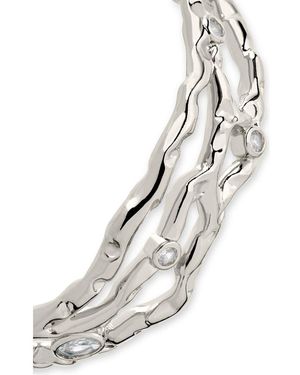 Sterling Forever Tully Cubic Zirconia Molten Cuff Bracelet - White