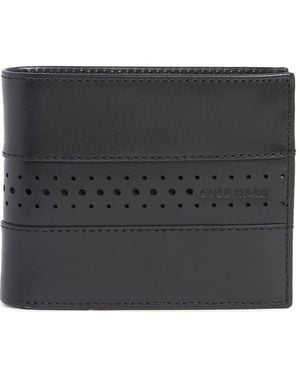 Cole Haan Naomi Brogue Leather Passcase Wallet - Black