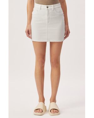 DL1961 Asra High Waist Denim Skirt - White