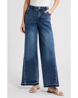 Wit & Wisdom Skyrise Inset High Waist Wide Leg Jeans - Blue