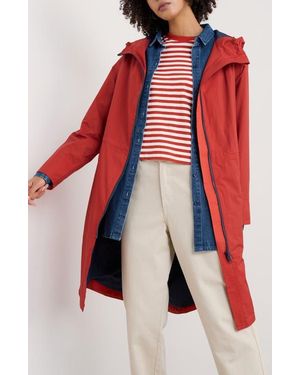 Seasalt Cornwall Mistborne Waterproof Hooded Raincoat - Red