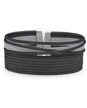 Alor Two-Tone Stacked Cable Cuff Bracelet - Black