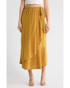 Go Couture Wrap Maxi Skirt - Natural