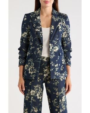 Tahari The Gabby Denim Burnout Jacket - Blue