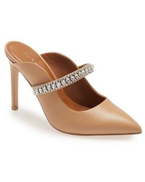 Kurt Geiger Duke Crystal Strap Pointed Toe Mule - Brown
