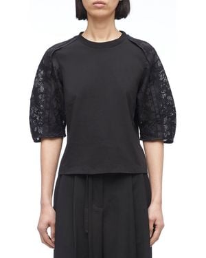 3.1 Phillip Lim Bonded Lace Combo T-Shirt - Black