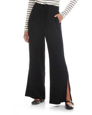 Fifteen Twenty Helen Jersey Drawstring Wide Leg Pants - Black