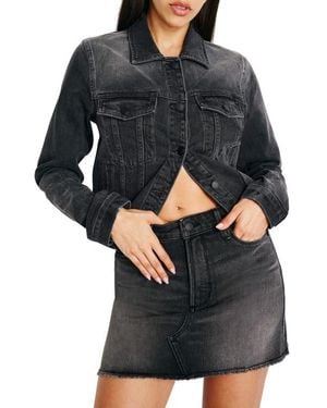 GOOD AMERICAN Committed To Fit Denim Jacket - Black