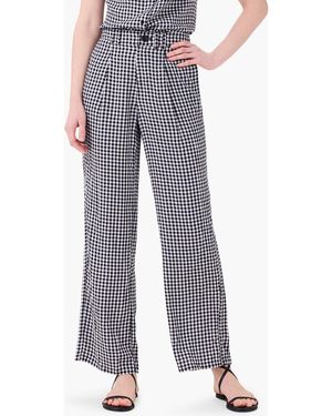 NIC+ZOE Drapey Gingham Wide Leg Pants - Blue