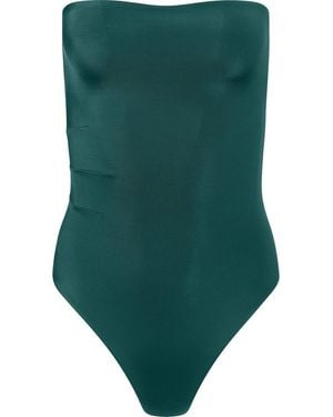 Onia Bardot Strapless One-Piece Swimsuit - Green