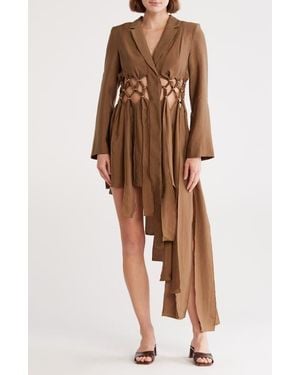 Cult Gaia Elana Long Sleeve Midi Dress - Brown