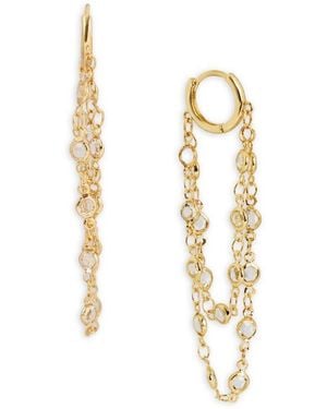 Saachi Crystal Cascade Hoop Earrings - Metallic