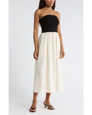 Blu Pepper Strapless Midi Dress - Natural