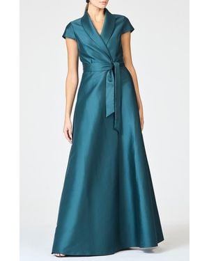 Sachin & Babi Etienne A-Line Stretch Mikado Gown - Blue