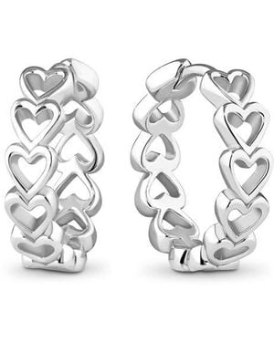 DEVATA Open Heart Hoop Earrings - White
