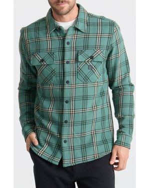 Roark Nordsman Organic Cotton Flannel Button-Up Shirt - Green