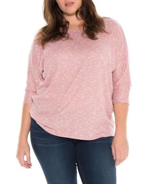 Slink Jeans Marble Knit Dolman Top - Pink