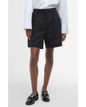 Barbour Luna Pleated Cotton & Linen Shorts - Black