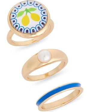 Leith Lemon 3-Pack Rings - Blue