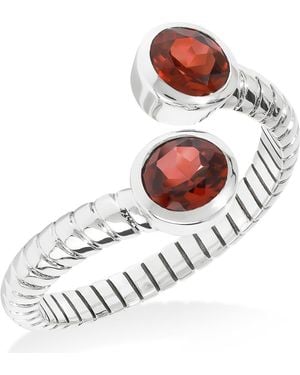 YS GEMS Sterling Bypass Ring - Red