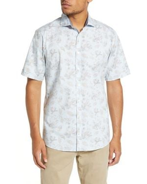 Brax Hardy Cotton Short Sleeve Button-Up Shirt - White