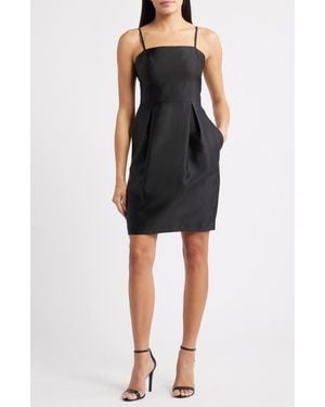 Eliza J Satin Twill Cocktail Dress - Black