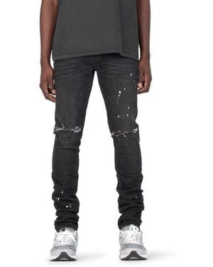 Purple Brand Ripped Paint Skinny Jeans - Black