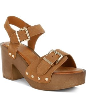 Rag & Co Lhasa Platform Sandal - Brown