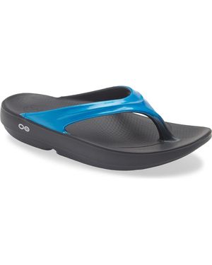 OOFOS Oolala Luxe Flip Flop Sandal - Blue