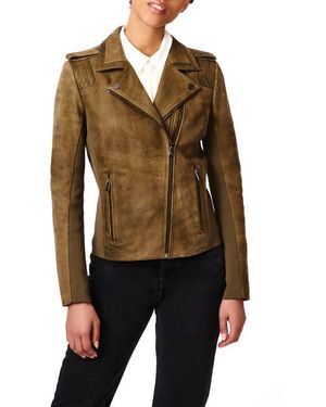 Bernardo Suede Moto Jacket - Brown