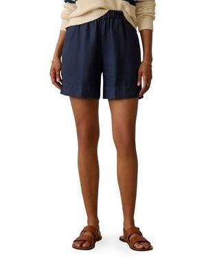 Faherty Laguna Bayview Linen Shorts - Blue