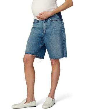 Joe's Jeans The Ryan Raw Hem Low Slung Baggy Bermuda Maternity Shorts - Blue