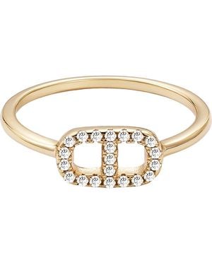 Adornia Fine Pavé 925 Sterling Cz Mariner Link Ring - Metallic