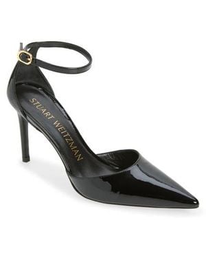 Stuart Weitzman Patent Pointed Toe Pump - Black