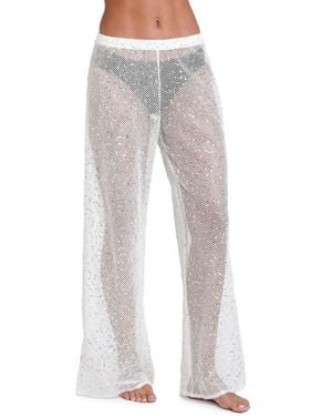 Sunshine 79 Shine Open Stitch Cover-Up Pants - White