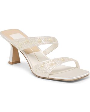 Dolce Vita Mahala Embellished Slide Sandal - White