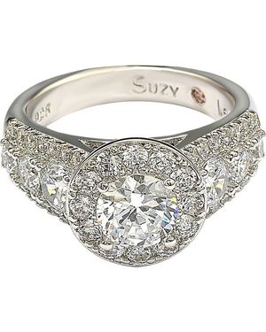 Suzy Levian Sterling Cz Engagement Ring - Gray