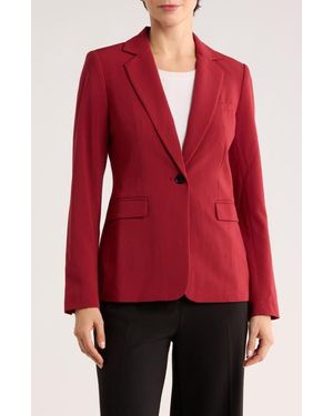 DKNY Notch Lapel One Button Blazer - Red