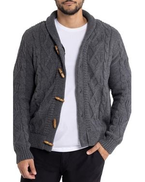 Xray Jeans Shawl Collar Cable Knit Cardigan - Gray
