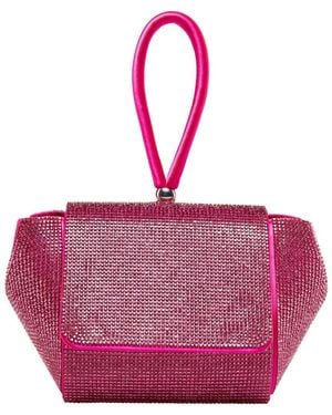 Lady Couture Architectural Rhinestone Evening Bag - Pink