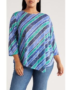 Ruby Rd. Sublimation Stripe Top - Blue
