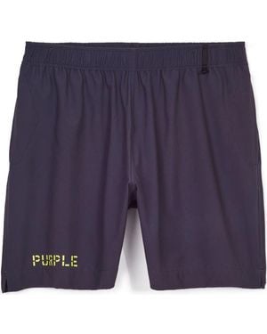 Purple Brand Print All Round Swim Trunks - Blue