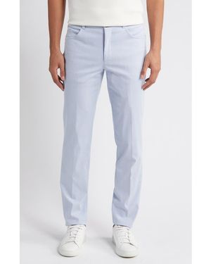 Jack Victor Pinstripe Five-Pocket Taper Leg Pants - Blue