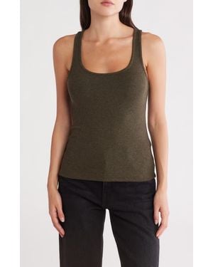 FRAME Rib Scoop Neck Tank Top - Green