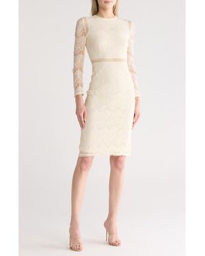 Love By Design Lace Long Sleeve Midi Dress - Natural