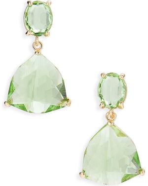 Cara Glass Drop Earrings - Green