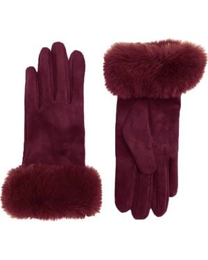Surell Faux Fur Cuff Gloves - Purple